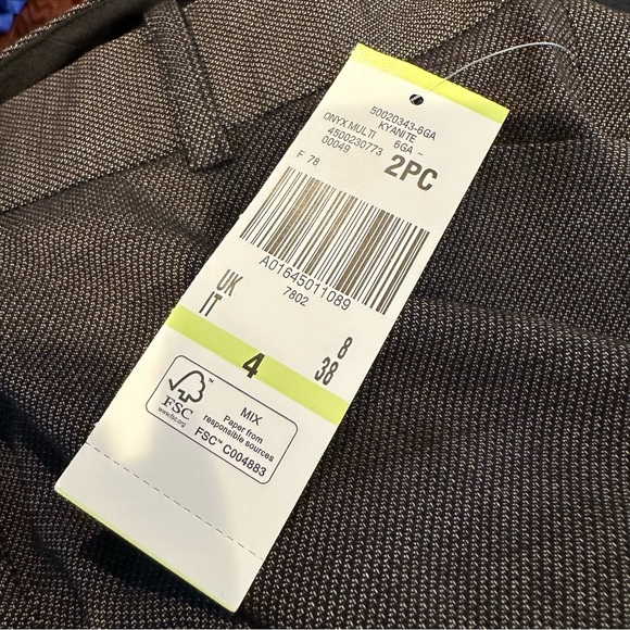 Anne Klein Black Printed Kyanite Flare Dress Pants in Onyx Multi - Picture 8 of 9